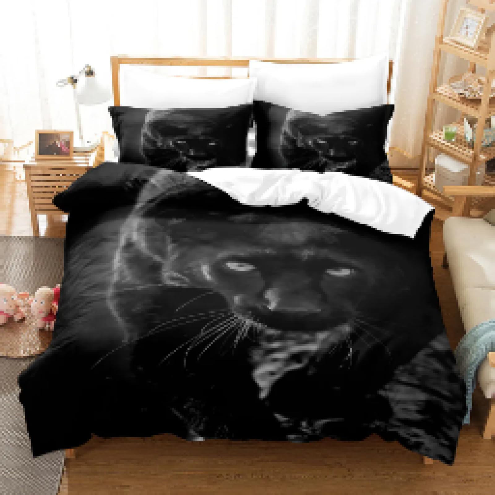Housse de couette panthère noire cadeau d'anniversaire idéal pour lit garçon safari