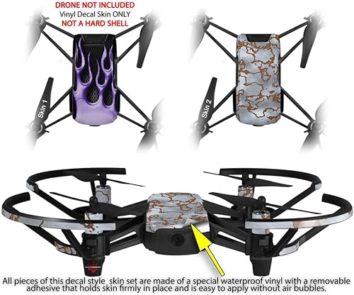 Miniatura 2 de Skin Decal Wrap Pack 2 para DJI Ryze Tello Drone Flames Metal Purple Drone NO Incluido