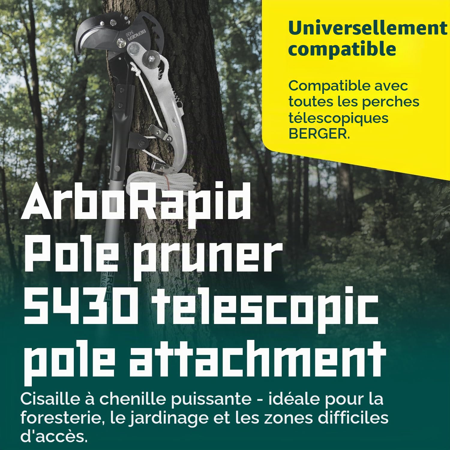 Echenilloir ArboRapid Berger 5430 pour perches télescopiques ArboRapid pour la coupe de branches et rameaux
