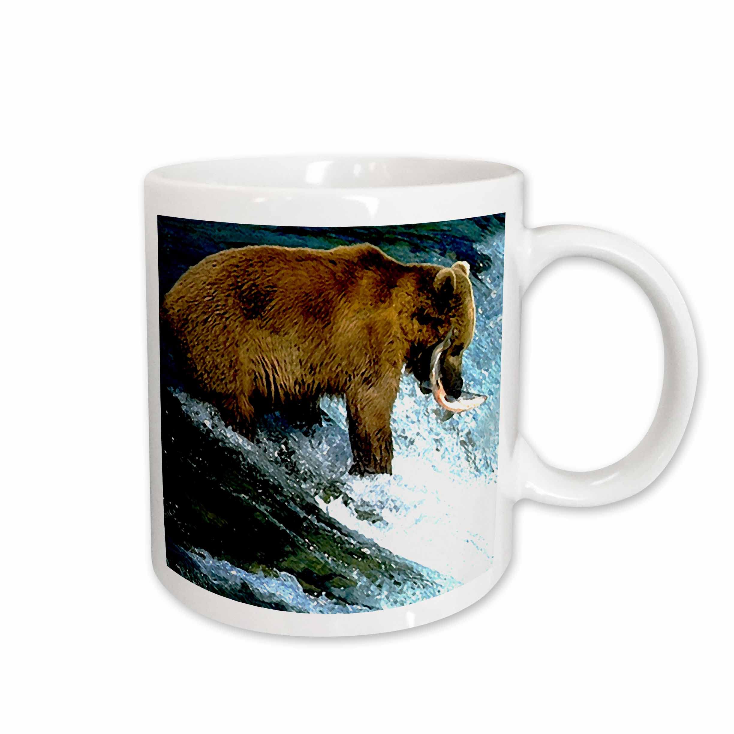 Photo 1 of 3dRose Brown Bear Fishing Mug, 15-Ounce 15-oz