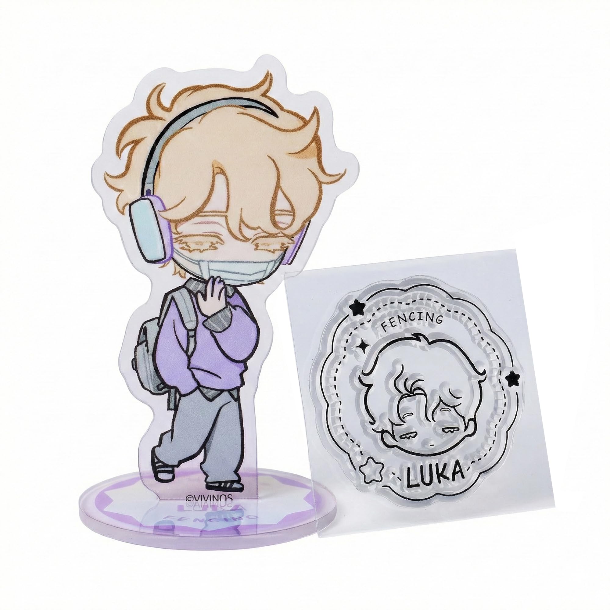 YJacuing Alien Stage Passion Love Series Acrylic Stand Stamp, Official ALNST 3rd Anniversary Collectible Anime Merch (Luka)