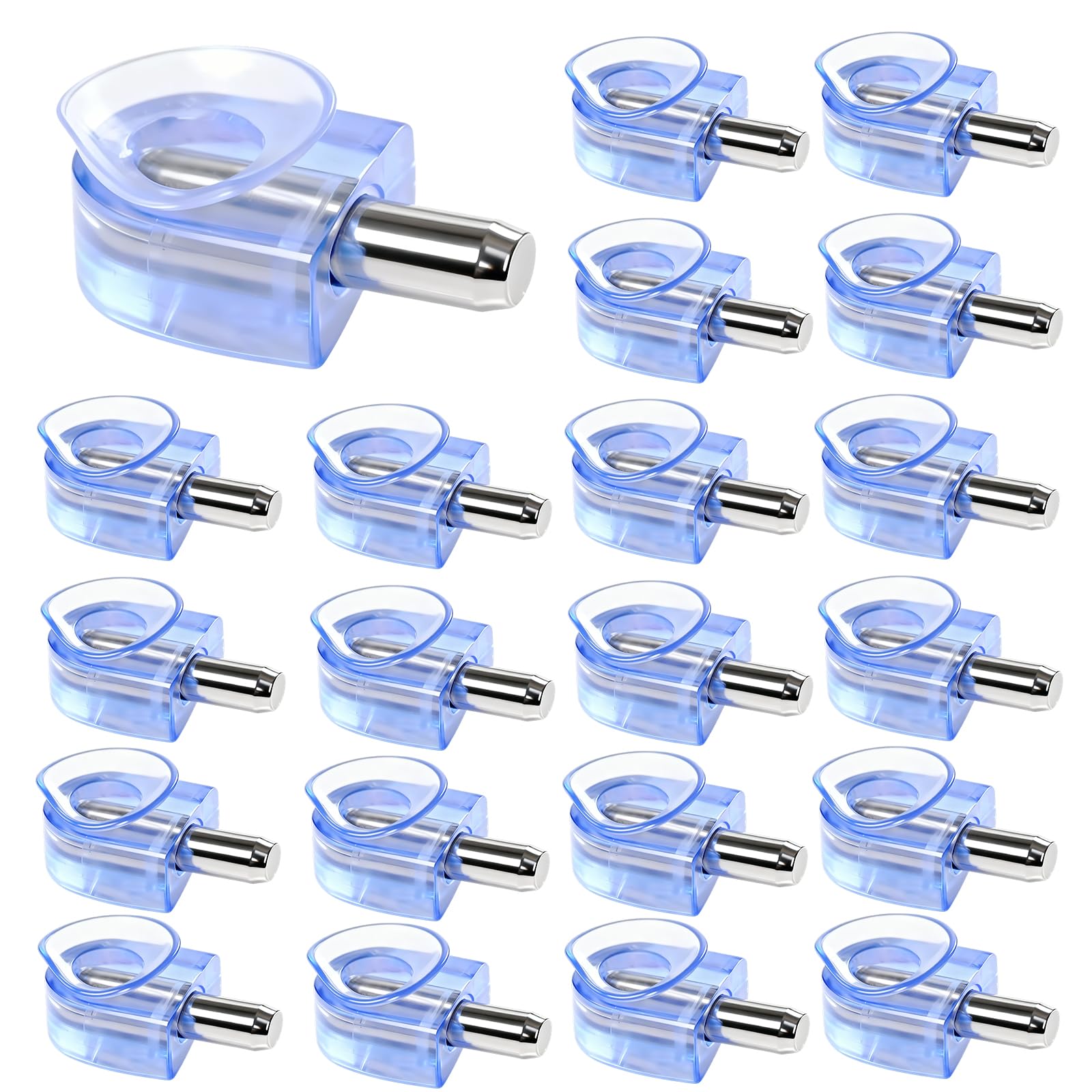 26 Pcs Glass Shelf Bracket 5mm Diameter Kitchen Cupboard Shelf Supports with Suction Cup, Glass Shelves Supports Cupboard Shelves Pegs for Furniture Cabinet Bookcase Closet Wardrobe