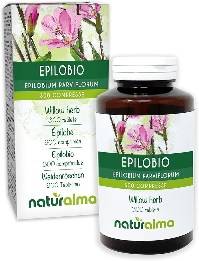 Epilobio (Epilobium parviflorum) hierba Naturalma - 150 g - 300 comprimidos - Complemento alimenticio - Natural y Vegano