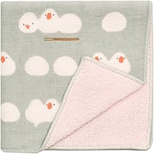 濱文様 和たおるセミウォッシュ（タオルハンカチ） おしくら文鳥 パールピンク