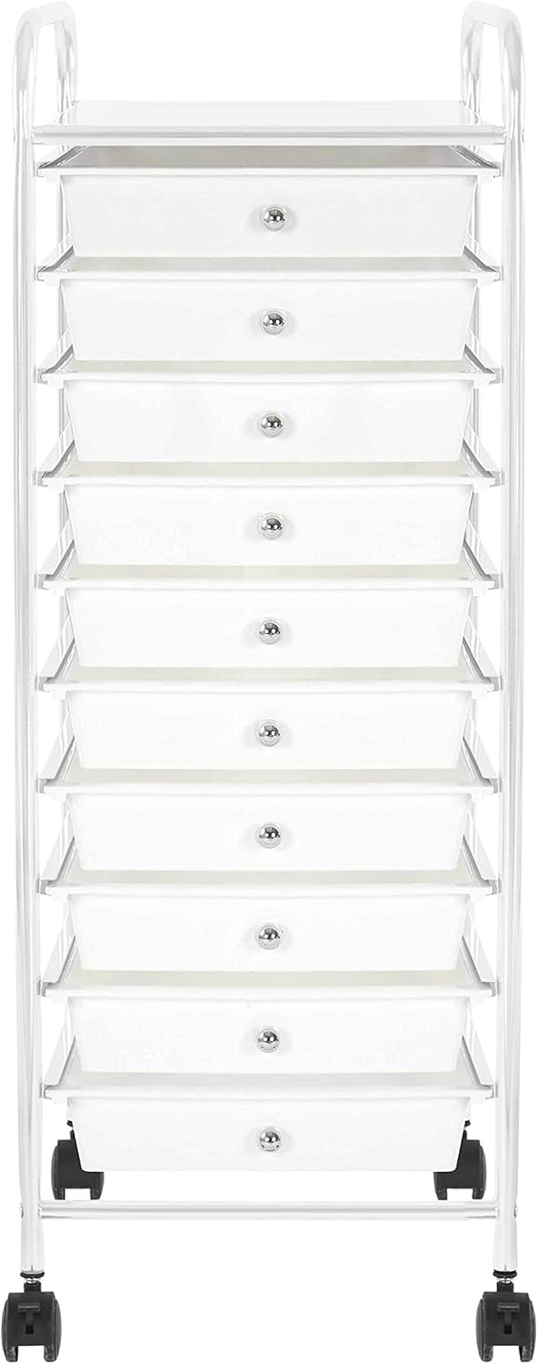 Urban Shop 5 Drawer Rolling Storage Cart, White : Office Products