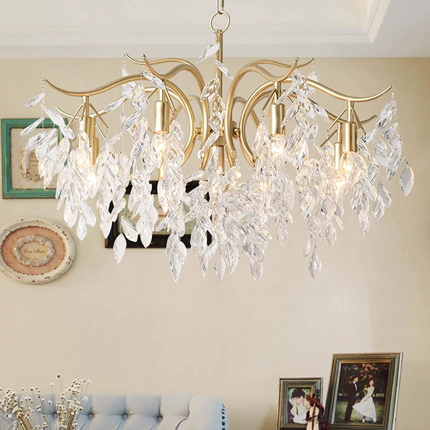 Amazon.co.jp : E14 アメリカン クリスタル スプートニク シャンデリア  