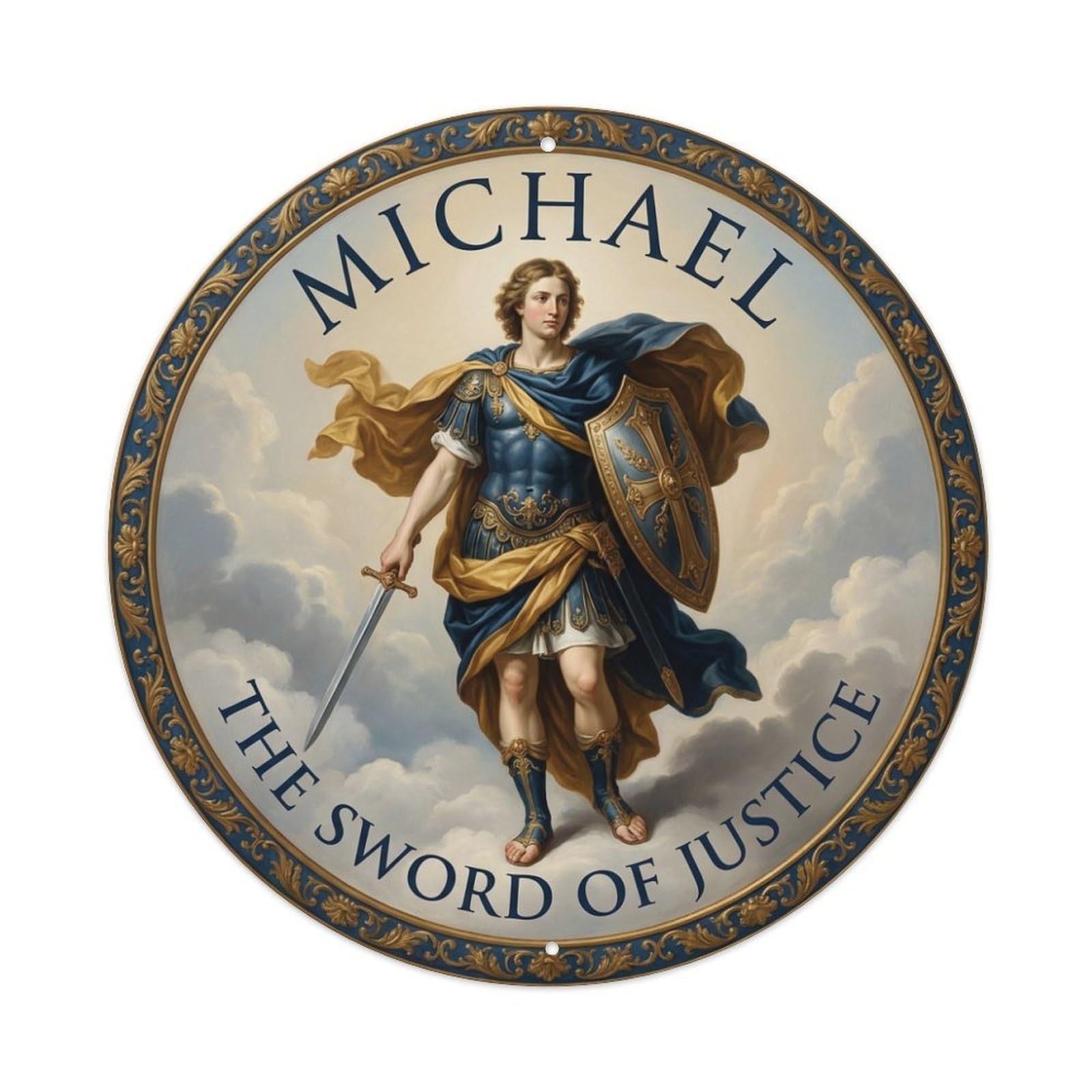 St Michael Archangel The Sword of Justice Guardian Metal Tin Sign