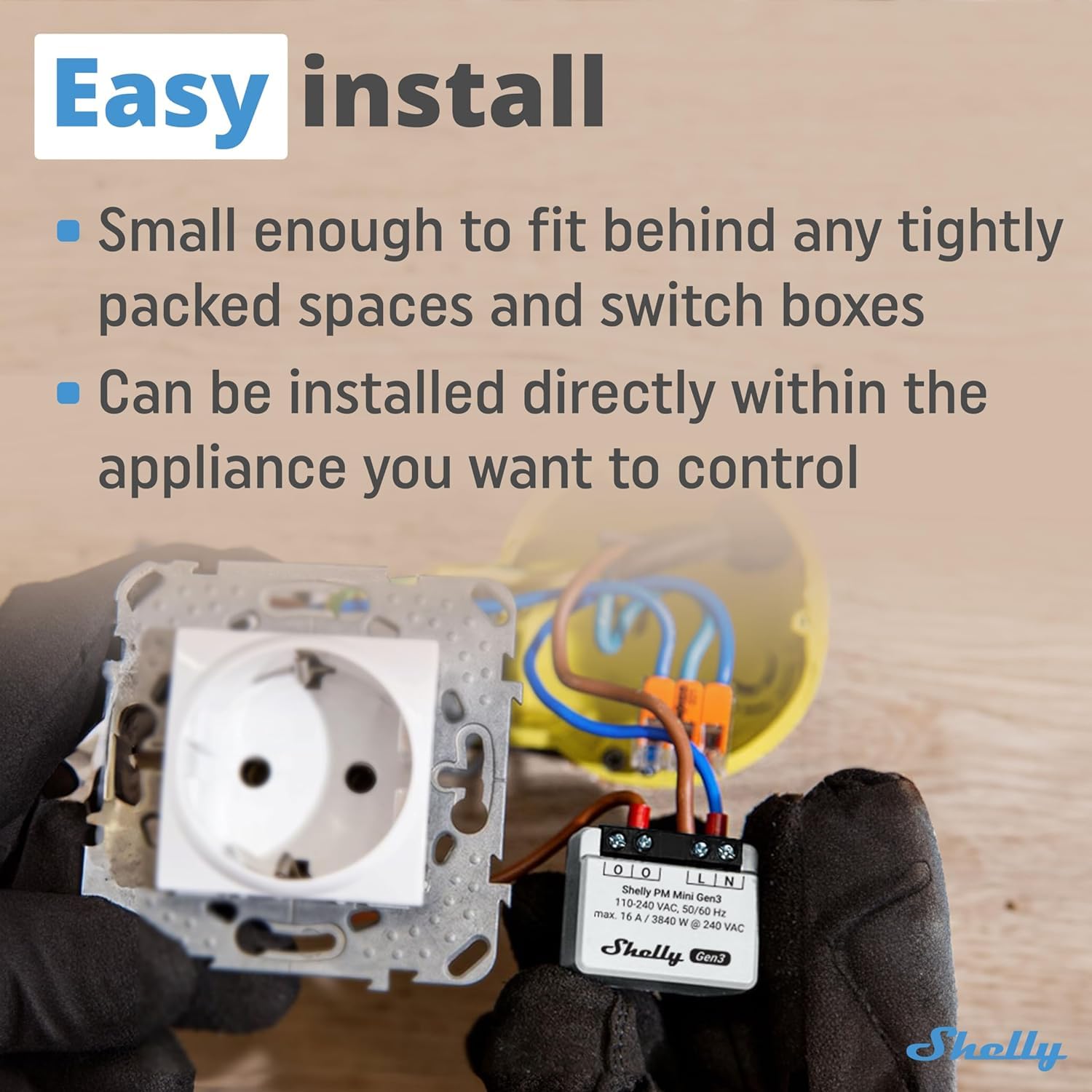 Shelly PM Mini Gen 3 | 4er Pack | Wlan & Bluetooth Smart Power Meter 1 Kanal 16 A | Hausautomation | Kompatibel mit Alexa und Google Home | iOS-Android-App | Kein Hub erforderlich