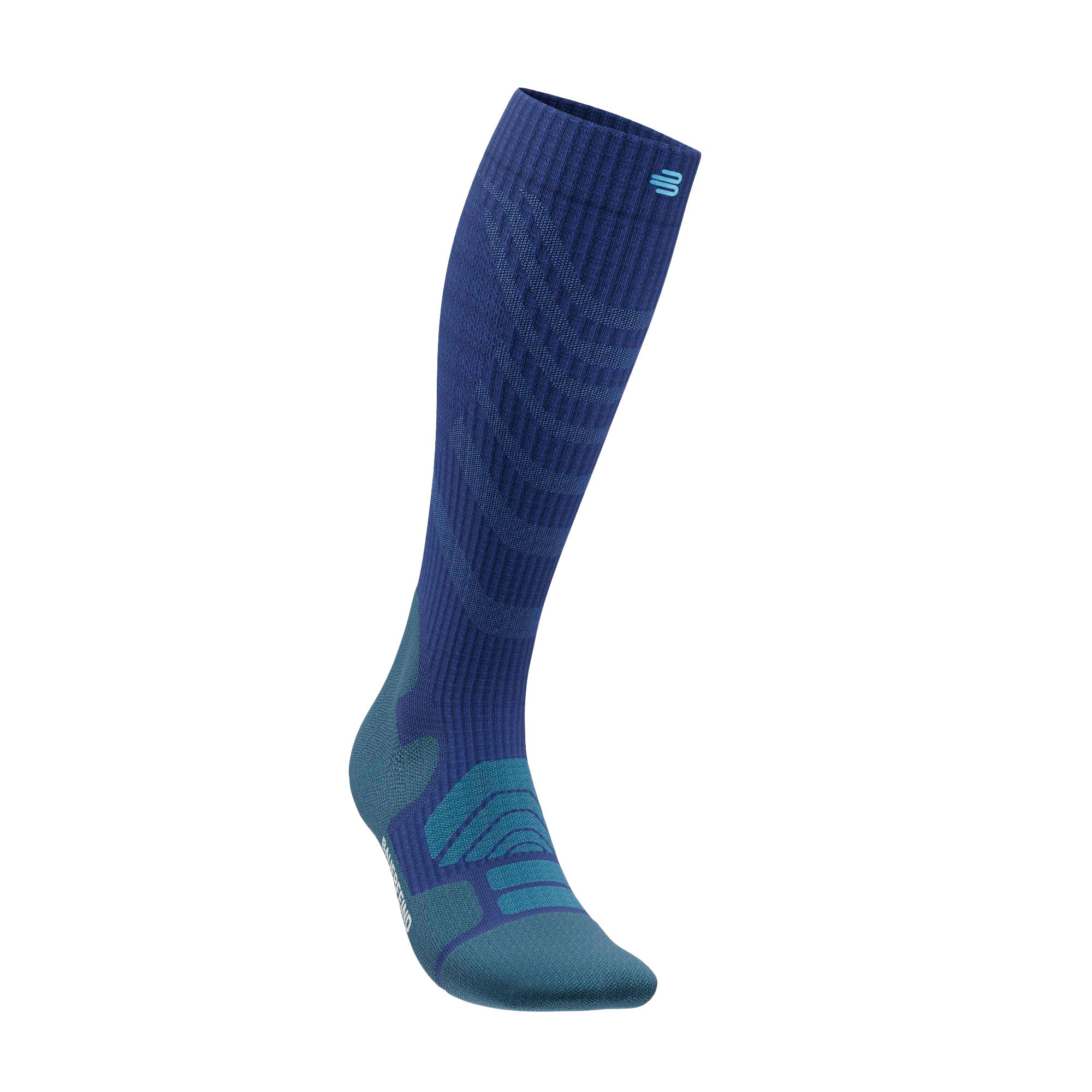 Bauerfeind Skarpety trekkingowe Outdoor Performance Mid Cut Socks" do aktywności na świeżym powietrzu, takich jak wędrówki (trekking, wędrówka), 1 para skarpet sportowych z wełny (Merino), niebieski