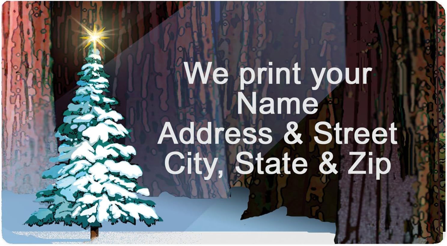 Stonehouse Collection Christmas Card Set, 36 Personalized Christmas Tree in the Forest Cards & Envelopes, 36 Forest Return Address Labels, 36 Tree Envelope Seal Stickers - Made in the USA (Matching Label)