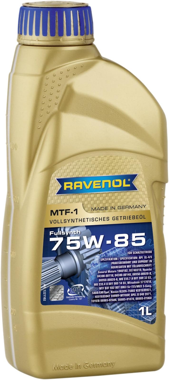 RAVENOL, fully synthetic high performance gear oil, 1 litre, MTF-1 SAE 75W-85