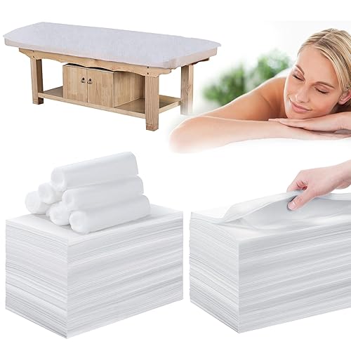 Vista 44 de Sábanas desechables para mesa de masaje, 50 piezas de 31 x 71 pulgadas, impermeables, tela suave no tejida, para mesa de masaje, cubierta de cama