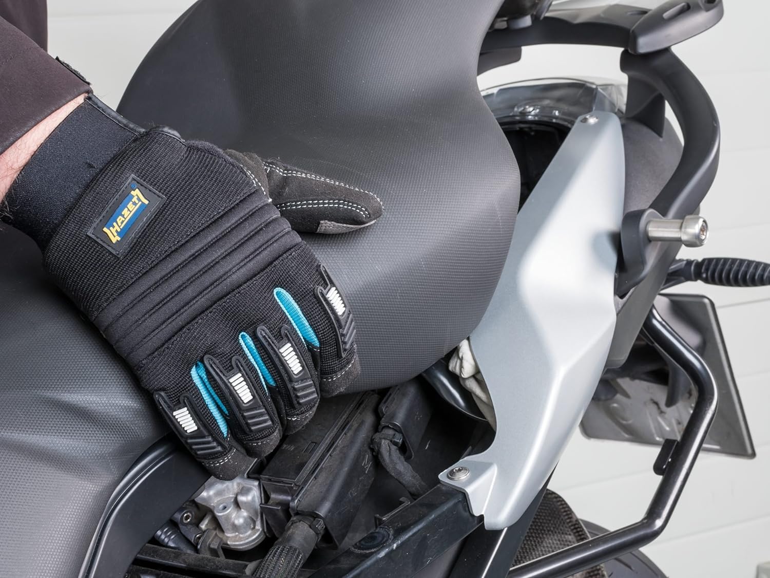 HAZET Mechaniker Handschuhe 1987-5XL I Abriebbeständige, Rutschfeste Handschuhe in Größe XL I Atmungsaktiv und Waschbar I Idealer Schutz für anspruchsvolle Aufgaben I Material: Kunstleder und PVC