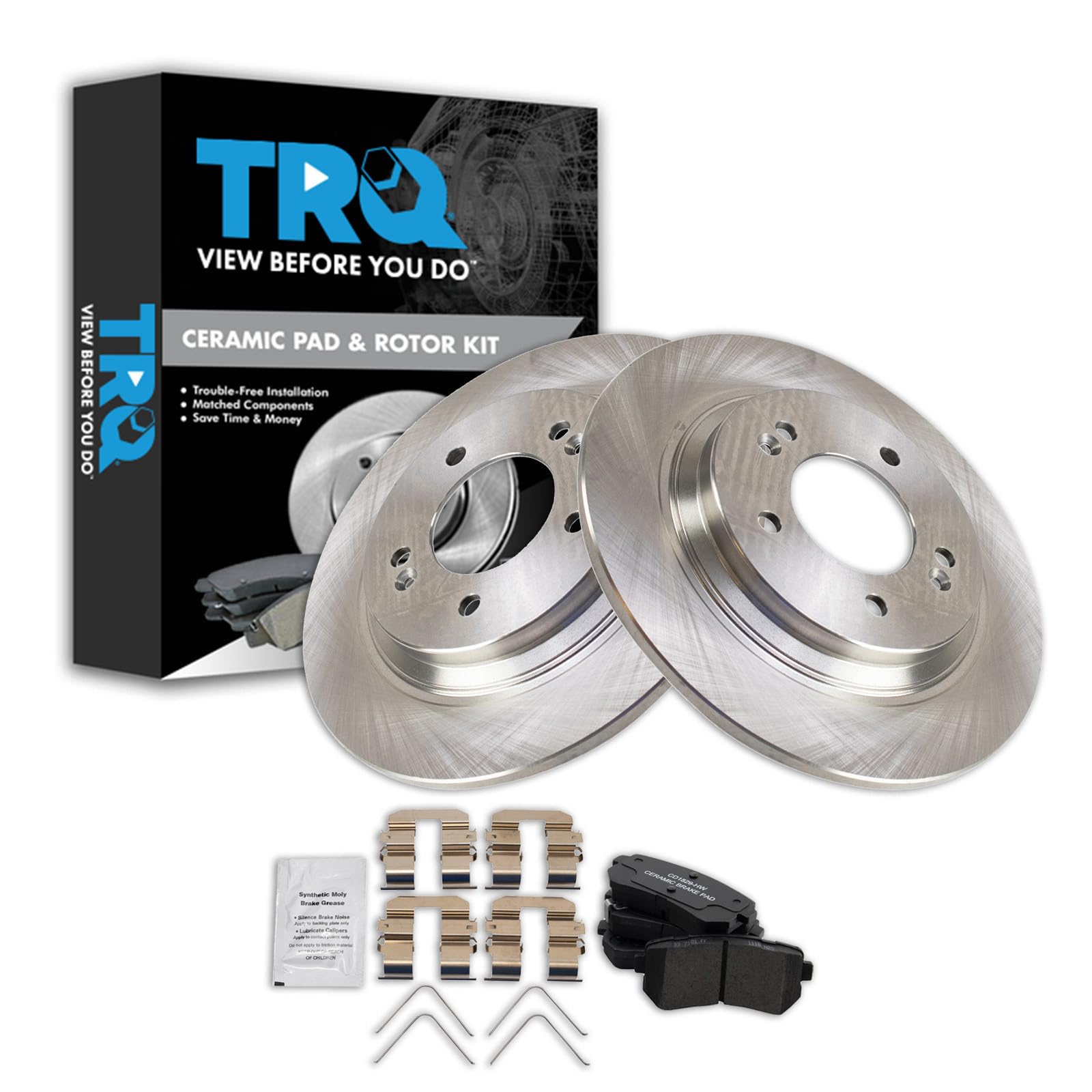 TRQ Rear Brake Pad and Rotor Set Ceramic