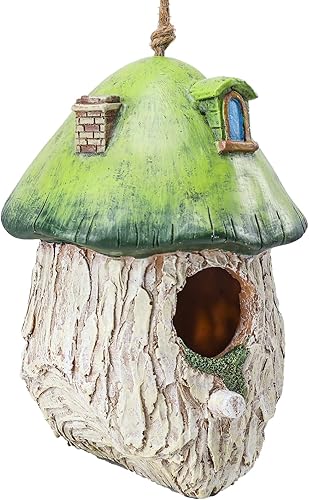 Miniatura 41 de Yinns Casas para pájaros, Casa de pájaros de resina para exteriores, Casas decorativas para pájaros, Regadera colgante Casas de pájaros