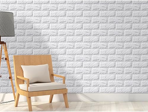 Miniatura 7 de Pegatinas 3D de pared de ladrillo autoadhesivas de espuma de 30.31 x 13.78 pulgadas, paneles de pared de ladrillo para sala de estar, TV de fondo