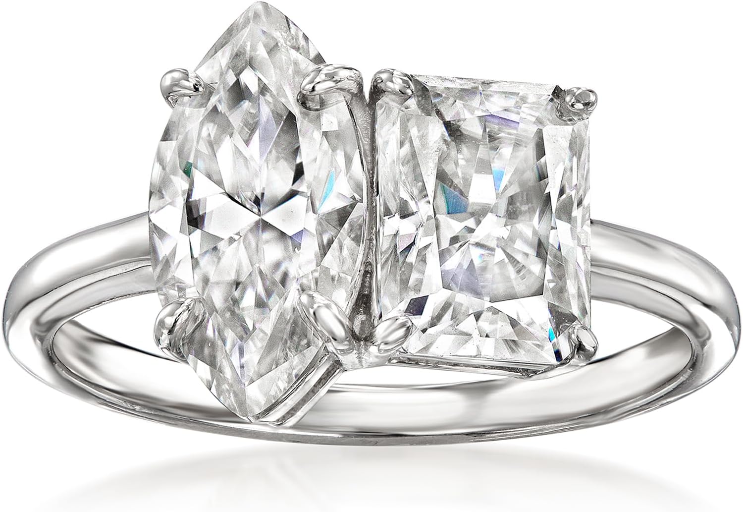 Ross-Simons 3.40 ct. t.w. Moissanite Toi Et Moi Ring in Sterling Silver