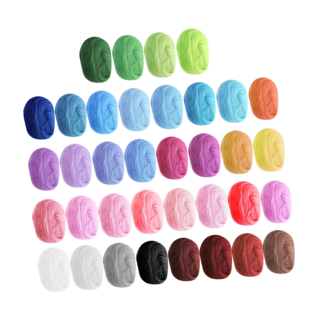 KONTONTY DIY Felting Yarn Pack 36 Color Wool Roving Kit Felting Fiber Fleece for Projects Random Color