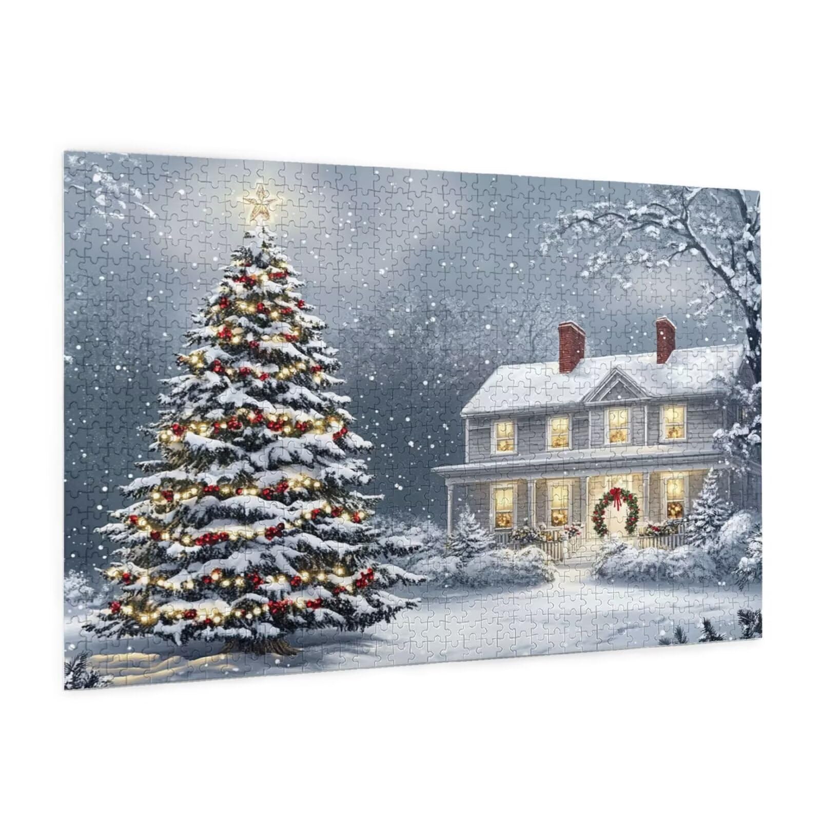 Puzzle 1500 elementów Puzzle Choinka DIY Krajobraz Układanka Dorośli Gra Wyzwanie-Początkujący Myślenie Gry i Zabawa - Nowoczesna Dekoracja Ścienna, Wyjątkowa Dekoracja Sypialnia Prezent Kobieta