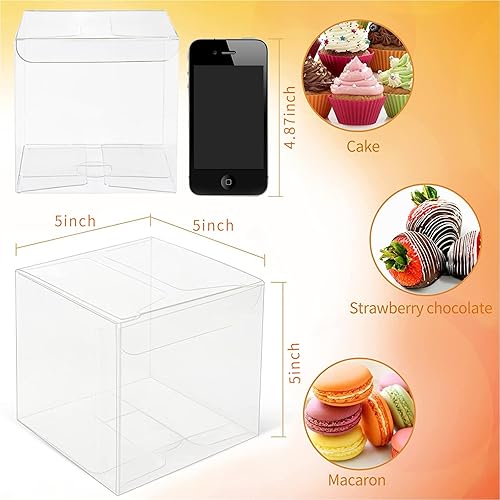 Vista 25 de COTOPHER 120 cajas de regalo transparentes, 1.5 x 1.5 x 1.5 pulgadas, caja transparente de trufa de chocolate, mini cajas de plástico pequeñas
