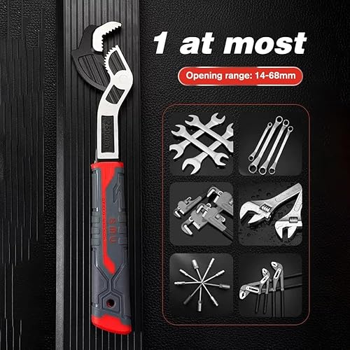 Miniatura 3 de Herramienta de llave de tubo multifuncional de grado industrial, llave de tubo ajustable universal para plomeros, llave de tubería resistente