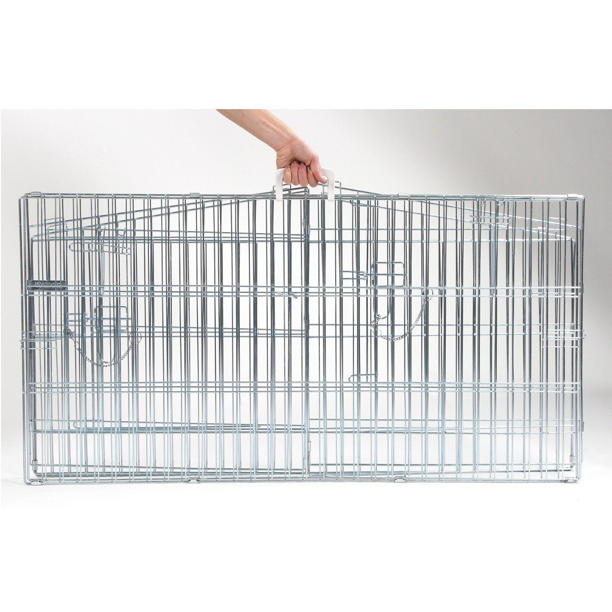 Kerbl 82845 wybieg (wybieg dla dużych królików + zajęcy, wymiary 115 x 115 cm, wysokość 60 cm, odstęp między kratkami 3,5 cm, wylot z dwoma drzwiami)