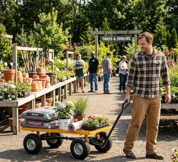 FarmTek Monster Cart Heavy-Duty Utility Flatbed 1500 lb Capacity