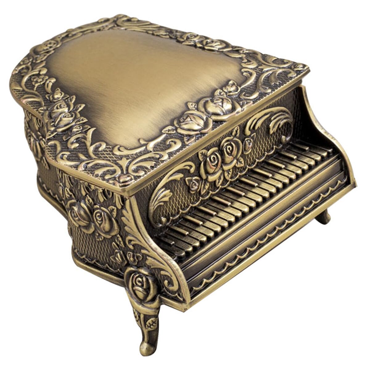 Boîte à bijoux en métal ornée en forme de piano rétro