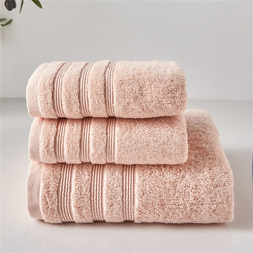 Cotton Towels for Adults Towel Set Soft Bath Solid Color Face Towel Bathroom Shower Bath Towel Color A