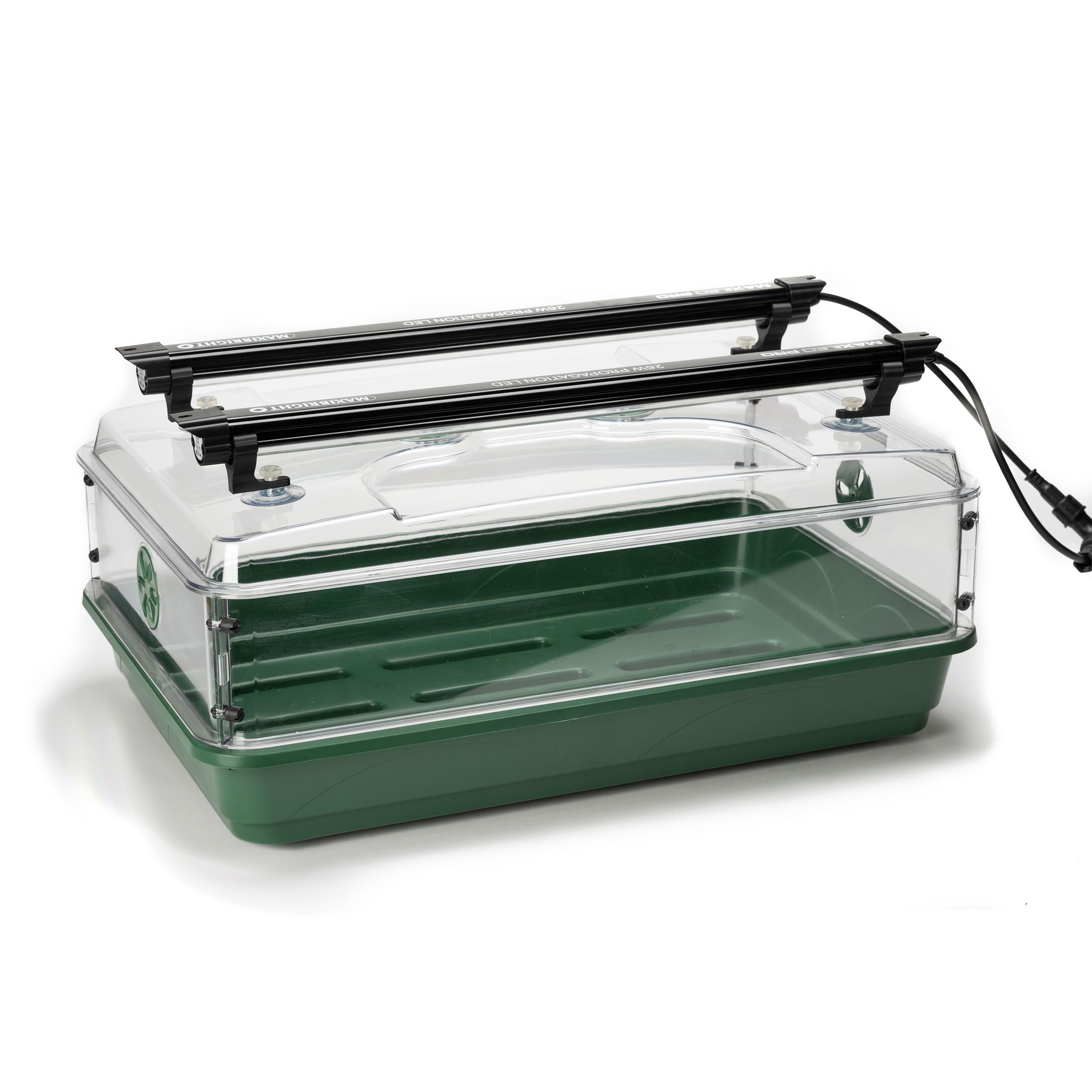 EarlyGrow Large Height Extendable Propagator Germination Kit with LED Grow Lights for Seed Starting, Indoor Gardening, Cloning Plants (Light Kit with One Extension)
