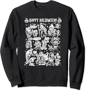 Comic Book Style Anime Halloween Party Goth Shirt Animation Sweatshirt