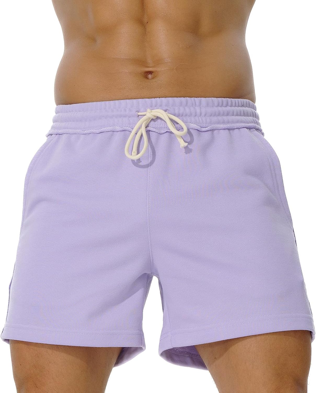 AIMPACT Mens Athletic Gym Shorts 5/5.5 Inch Cotton Casual Shorts Elastic Waist Joggers Sports Sweat Shorts with Pockets - Image 2