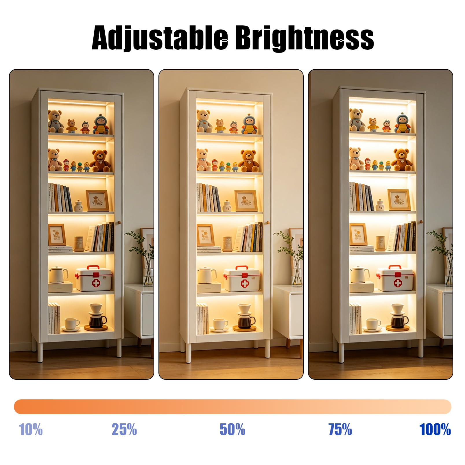 JAOGAUS LED-Streifen für Akustikpaneele, 6 x 90cm Schneidbare LED-Leisten | mit Touch-Sensor, Warmweiß Dimmbare Innenbeleuchtung für Paneele, Regale und Schränke