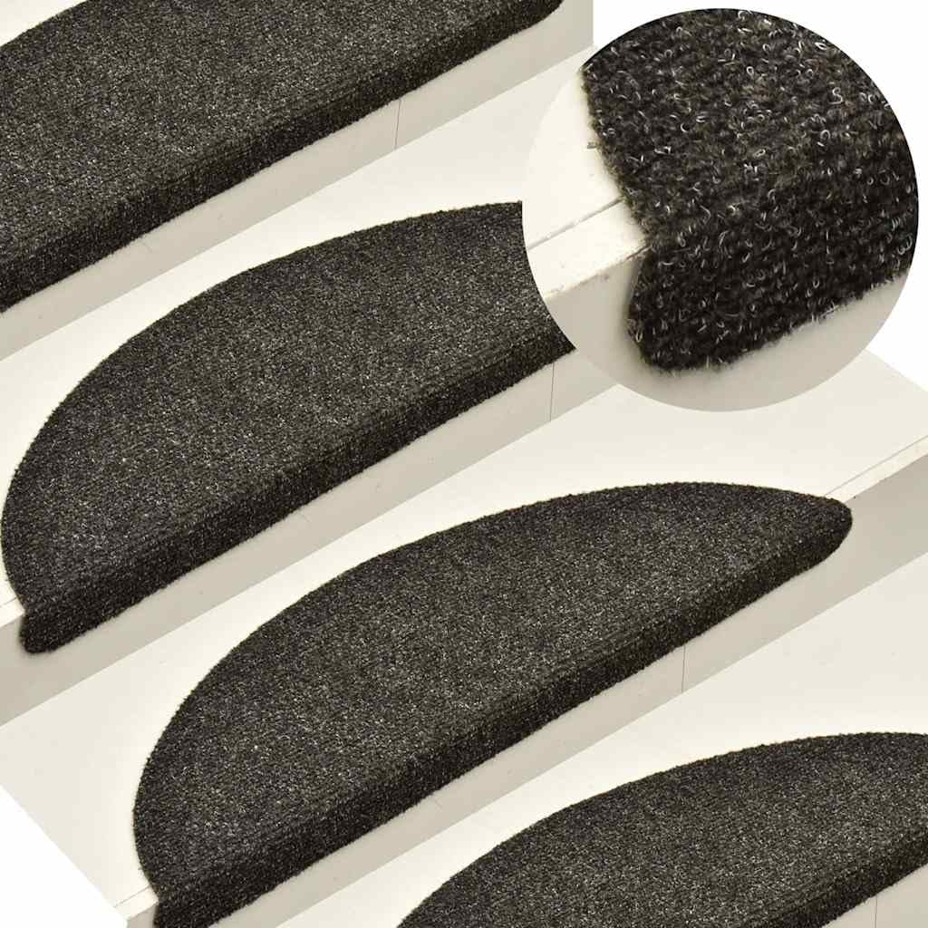 Tidyard Tapis d'escalier Autocollant 20 pcs Anthracite 65x21x4 cm, Tapis Escalier Tapis de Sécurité pour Sol Protection, Aînés et Animaux Style A