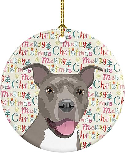 Miniatura 80 de Caroline's Treasures Adorno navideño de husky siberiano en blanco y negro #2 de cerámica para árbol de Navidad, decoración colgante para el hogar,