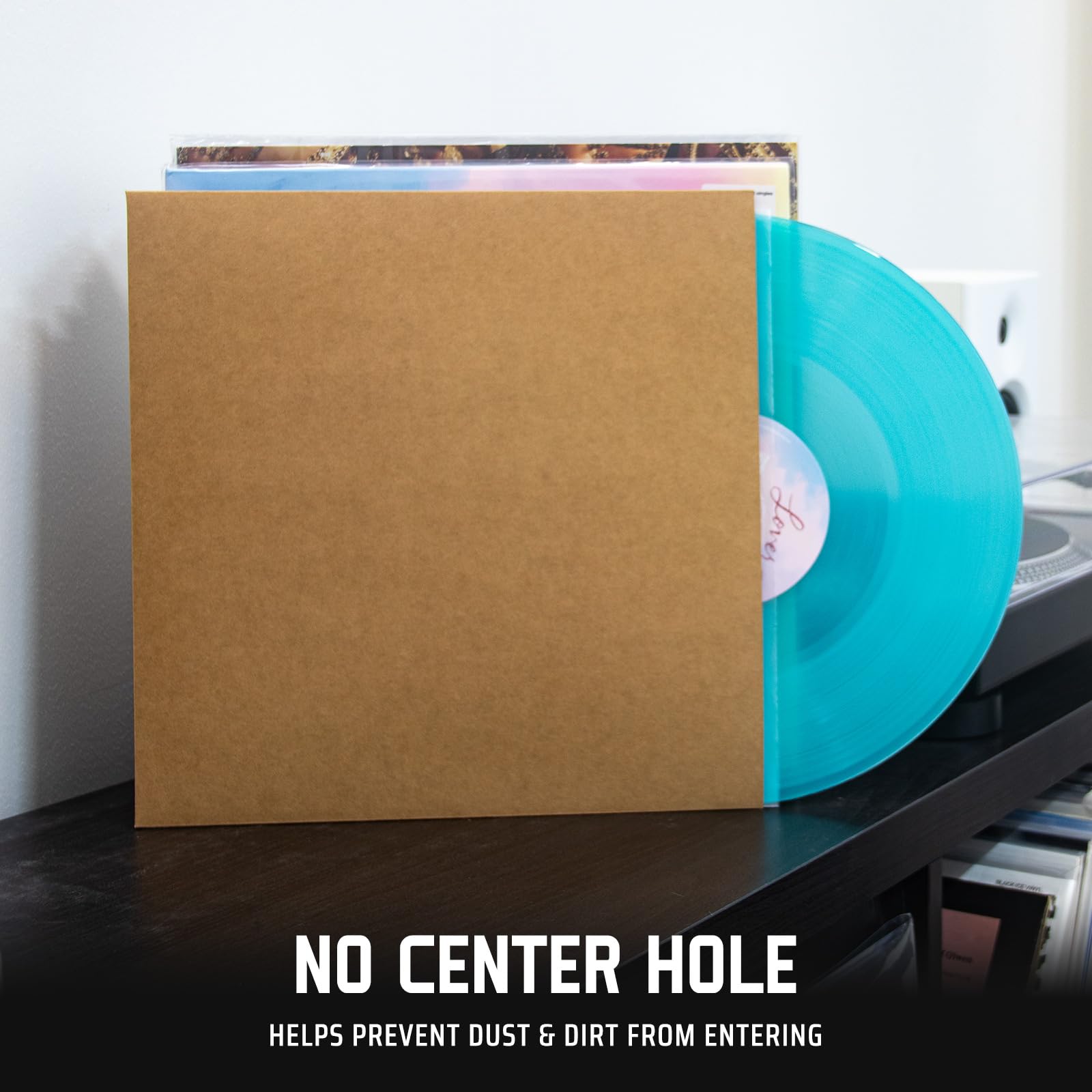 TAKMORK Copertine per dischi in vinile LP da 350 g/m², con dorso da 4 mm, senza foro centrale, per fai da te e conservazione, marrone, 20 pezzi