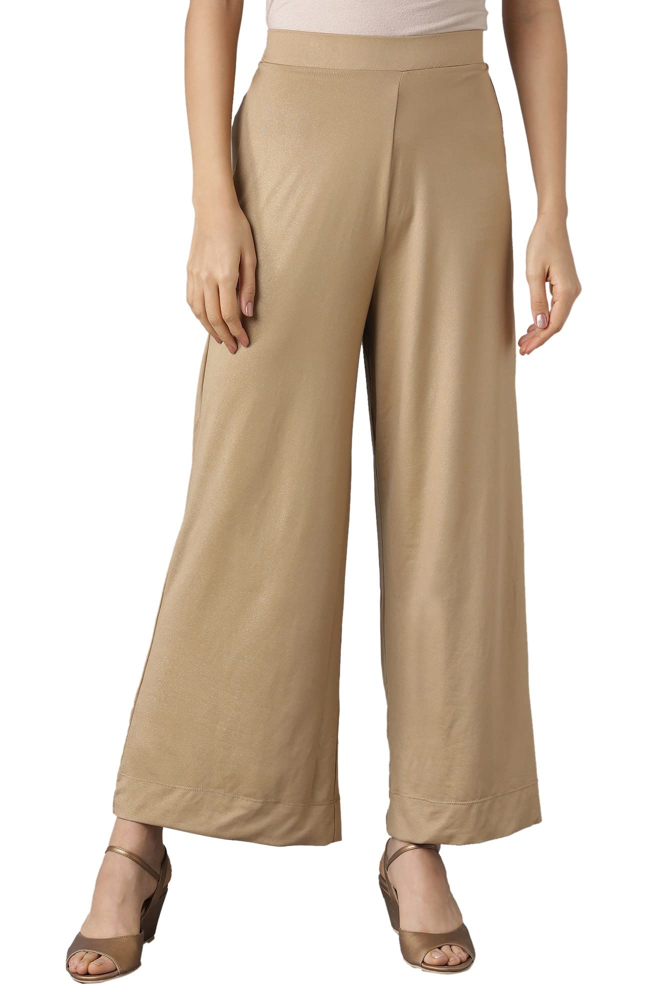 aurelia Women's Relaxed Fit Mid Rise Printed Strechable Relaxed Palazzo Pants | Ankle Length Palazzo Pants-picture-12