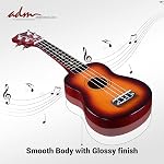 Ukulélé Soprano ADM pour Débutants 21 pouces en Bois Hawaïen Kit pour Enfants Adultes Étudiants Starter Pack Professionnel avec Cours Gratuits, Sac de Gig, Sangle, Accordeur, Médiator, Coucher de Soleil
