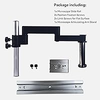 Vista 7 de Soporte articulado para microscopio, riel deslizante de brazo giratorio, base de riel resistente para banco de trabajo de escritorio, cámara