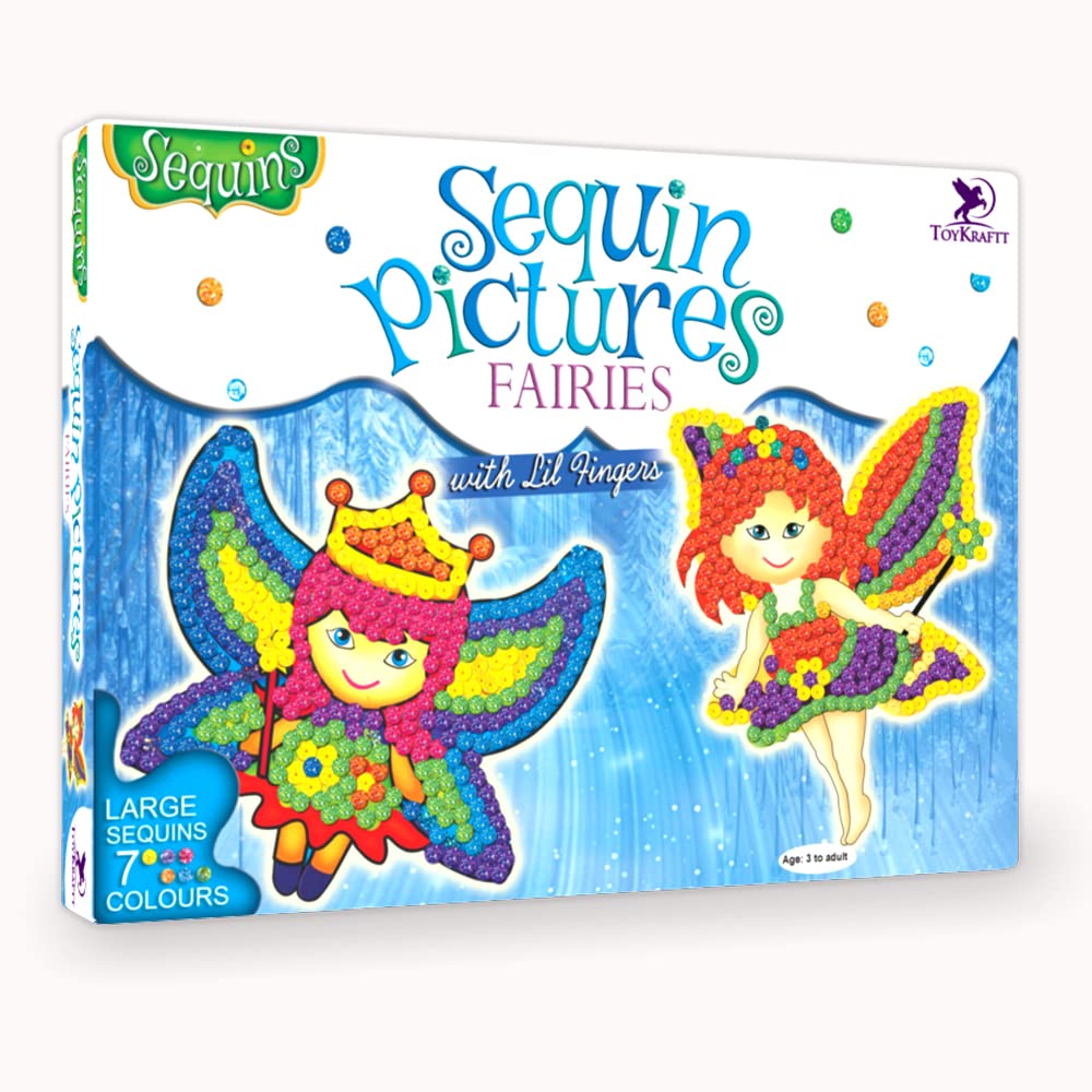 TOYKRAFTT Sequin Craft for Kids Pictures, Gift for Girls Boys, Art and Craft for 3+ Years Old, Toddler Toys Games - Fairies (B00X5R6H48) Amazon Price History, Amazon Price Tracker