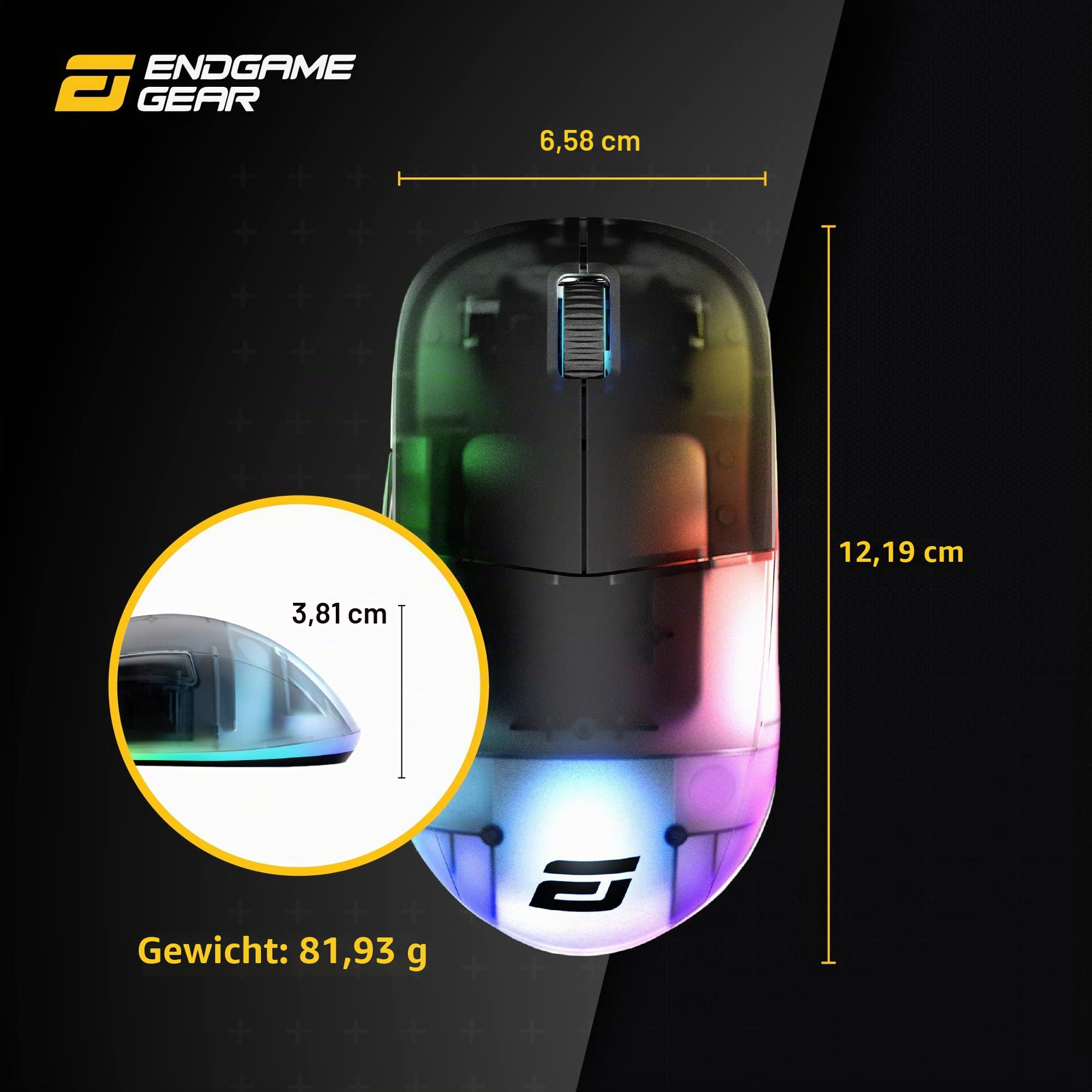 ENDGAME GEAR XM1 RGB Gaming Maus - Optischer PWM3389 Sensor - 50:16.000 DPI