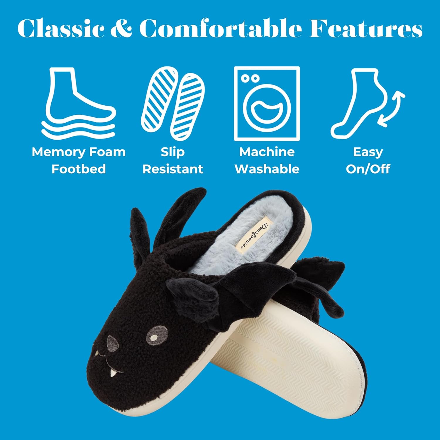 Dearfoams unisex-adult Spooky Fuzzy Halloween Pumpkin Jack O Lantern - Image 5