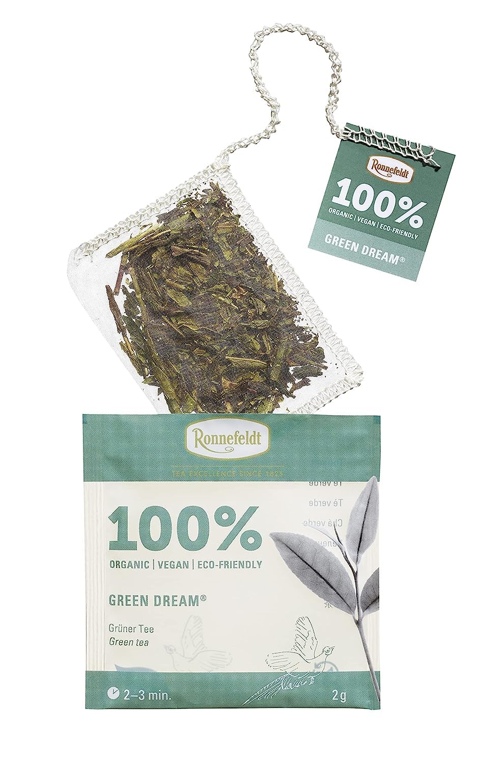 Ronnefeldt 100% Green Dream® - BIO Grüntee, 15 Teebeutel à 2 g, 30 g | Organic | Vegan | Eco-friendly, Menge:6 Stück