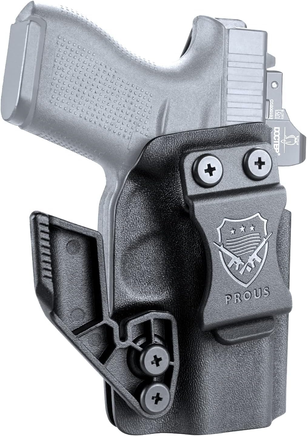 PROUS IWB Kydex Holster Select for Echelon/Hellcat Pro, FN Reflex, Canik Mete MC9, S&W Bodyguard 2.0/M&P9/.40, Glock 19/43X MOS, Sig P365/P320 M17 M18, Taurus G2C, Adjustable Cant & Retention, Right