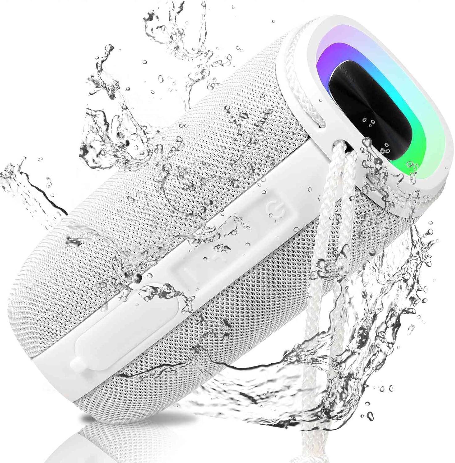 UrbanX Scorpio Series Bluetooth Speaker, IPX6 Waterproof Speakers HD Surround Sound with Punchy Bass, True Wireless Pairing, BT5.3, Portable Speaker for Sony Xperia E5 – White