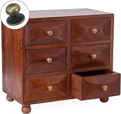 Miniatura 3 de Mini tiradores de cajón (0.47 pulgadas), 10 unidades, aleación de zinc, mini pomos de cabeza redonda con tornillos, para manija de cajón de gabinete