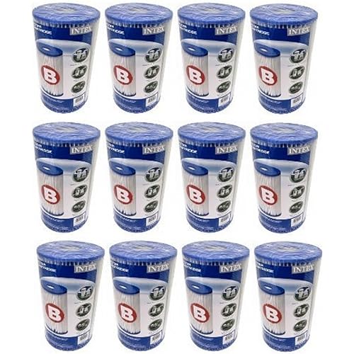 Intex Pool Easy Set Type B Replacement Filter Pump Cartridge (12 Pack) | 29005E