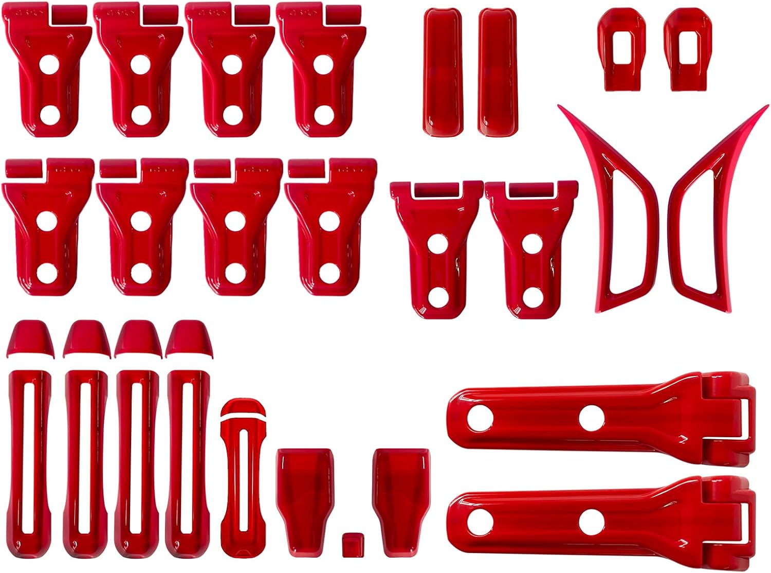 26PCS Exterior Decoration Trim Kit for 2018-2023 Jeep Wrangler JL JLU, Door Hinge Handle Tailgate Engine Hood Hinge Hood Latch Rear Window Wheel Eyebrow Side Air Outlet Cover