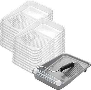 Bates- Paint Tray Set, 9 Inch, 22 pcs, 1x 9 Inch Paint Roller Tray, 20x Disposable Plastic Liners & 1x Roller Frame