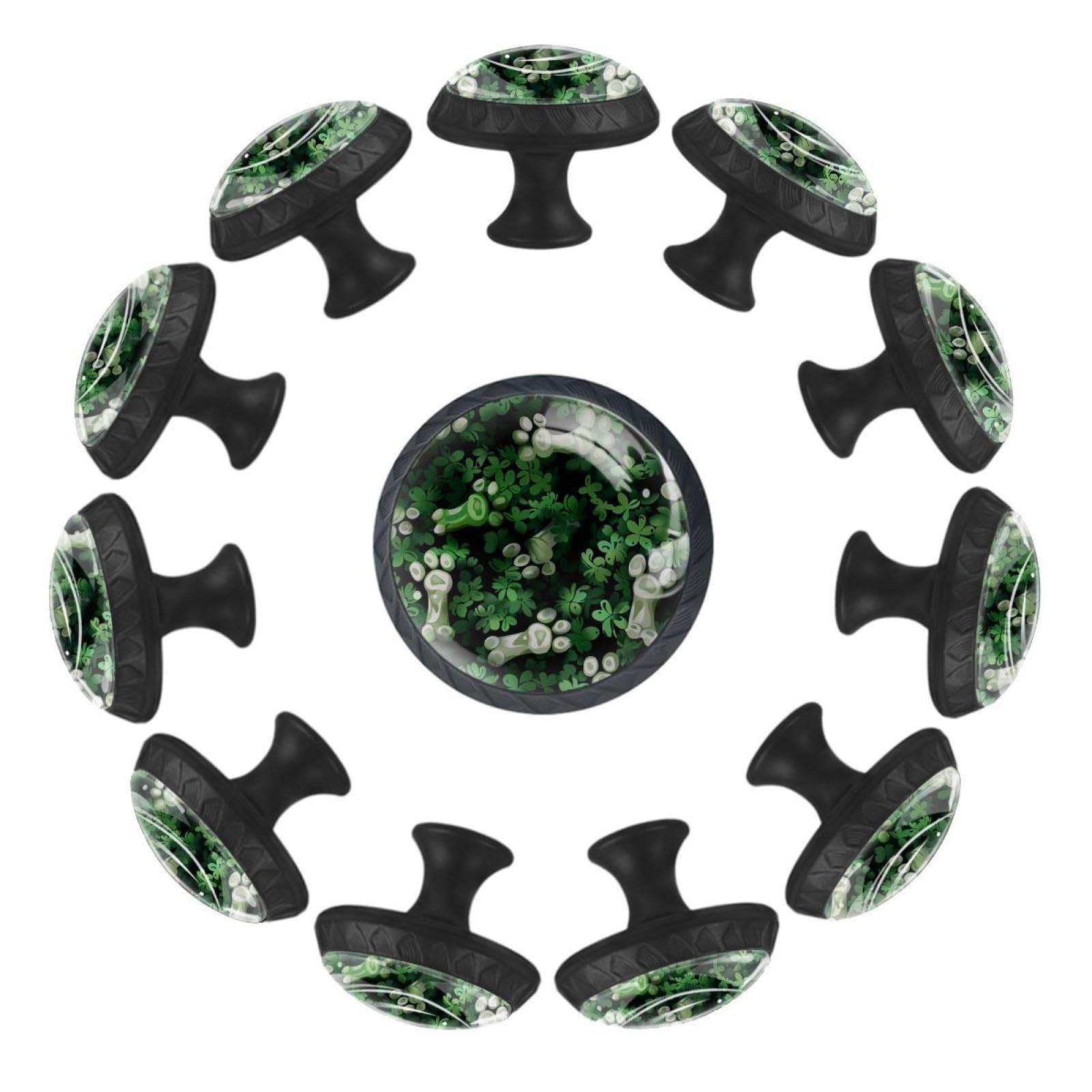 Boutons de tiroir en verre motif pattes de chien pour cuisine et chambre
